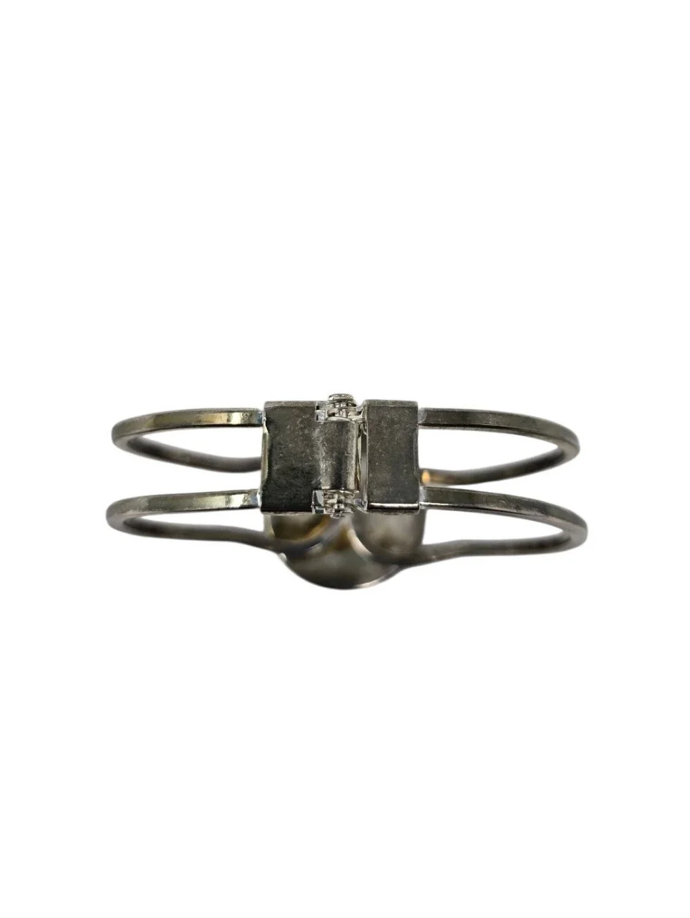 Jules & JC Tumbleweed Stone Silver Hinged Bracelet Silver Tone Green Purple